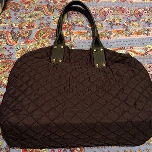 Sol and Selene Quilted Black Bag with Front Zipper Pocket